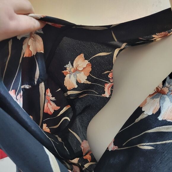 Vintage Iris Floral Faux Wrap Front Midi Dress - Picture 12 of 14